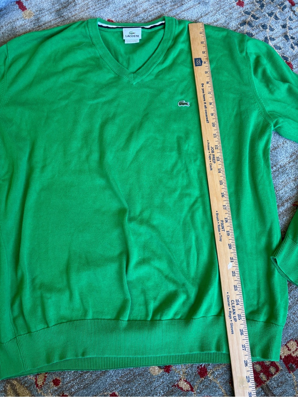 Lacoste v-neck 100% cotton sweater mens 7 (US XXL) - Picture 2 of 6